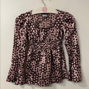 Paper Doll Pink Polka Dot Blouse Y2K